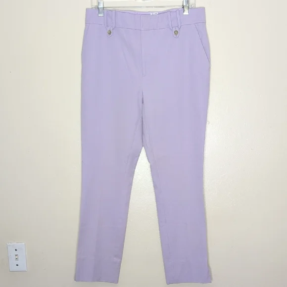 Anthropologie The essential Slim pants Lavender Trousers size 10 - Picture 2 of 9